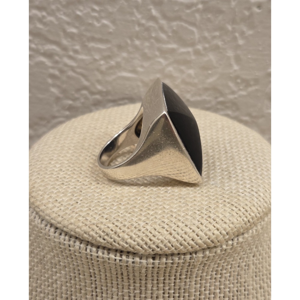Huge Barse Sterling Silver Black Onyx Statement Ring Size 7 925